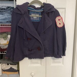 Victoria's Secret Purple Cropped Pea Coat with Hood *Sold*